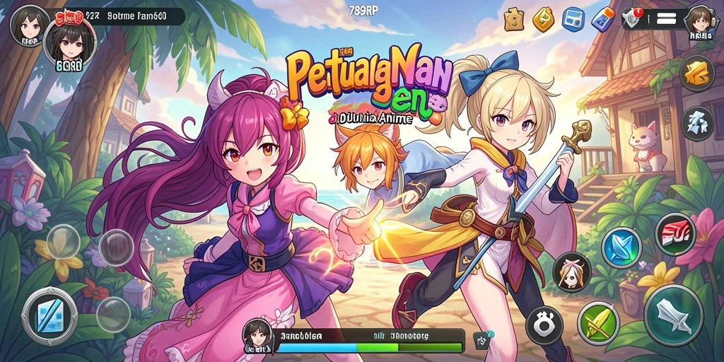 Tampilan gameplay menarik dari 789RP dengan karakter Anime.