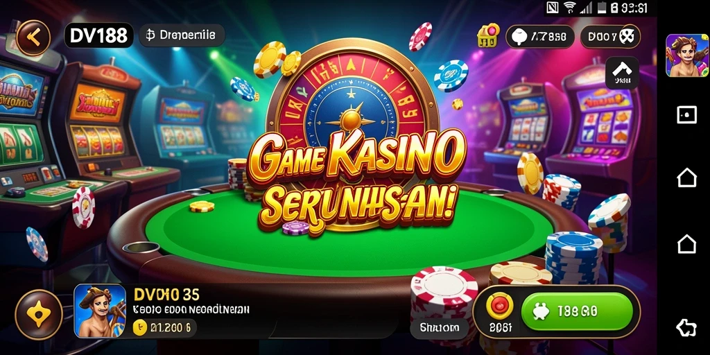 Screenshot permainan <strong>DV188</strong> menampilkan suasana kasino yang menghibur.