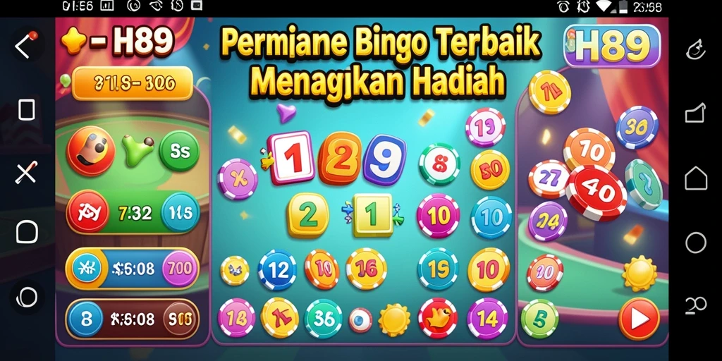 Tangkapan layar H89 menampilkan permainan bingo yang seru dan interaktif.