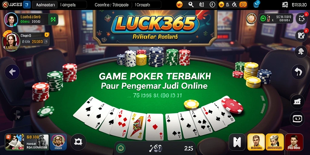 Screenshot gameplay LUCK365 yang menunjukkan pemain saat bertanding di meja poker.