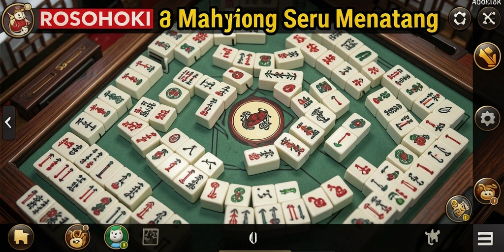 Screenshot gameplay ROSOHOKI yang menunjukkan keseruan permainan Mahjong.